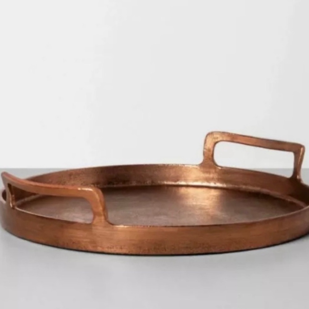 NWT!! Hearth & Hand 7" Round Metal Antique Copper Catchall Tray